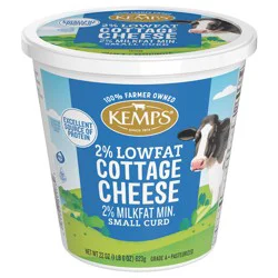 Kemps Low Fat Small Curd 2% Milkfat Min Cottage Cheese 22 oz