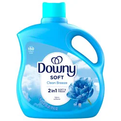 Downy Soft, 2 in 1 Soft and Fresh Liquid Fabric Softener, Clean Breeze, 111 fl oz, 150 Loads, Fabric Conditioner Liquid provides softness and freshness for fabrics