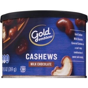slide 1 of 1, CVS Gold Emblem Milk Chocolate Covered Cashews, 9.5 oz