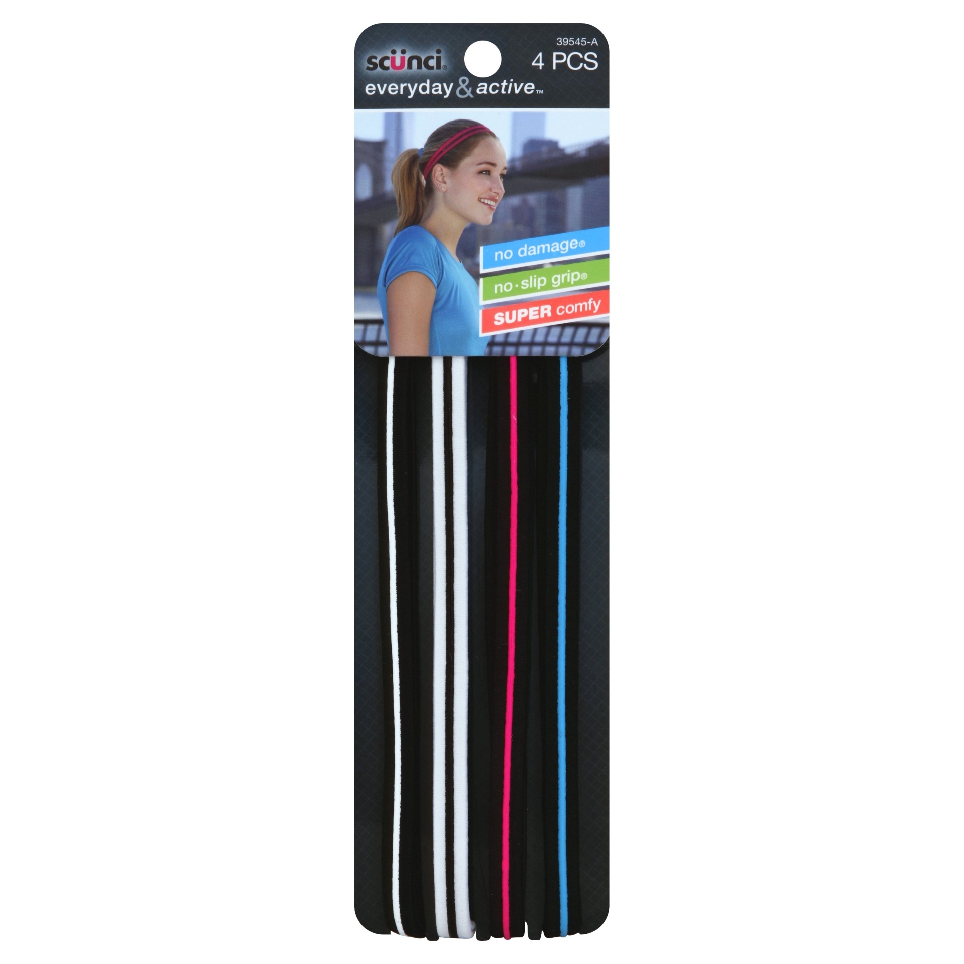 slide 1 of 2, scünci No-Slip Silicone Strip Headbands, 4 ct