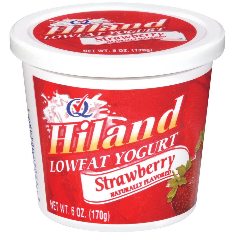 slide 1 of 1, Hiland Dairy Strawberry Lowfat Yogurt, 6 oz