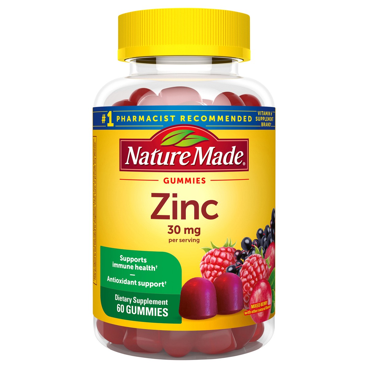 slide 2 of 2, Nature Made Extra Strength Zinc 30 mg Gummies, 60 Count, 60 ct