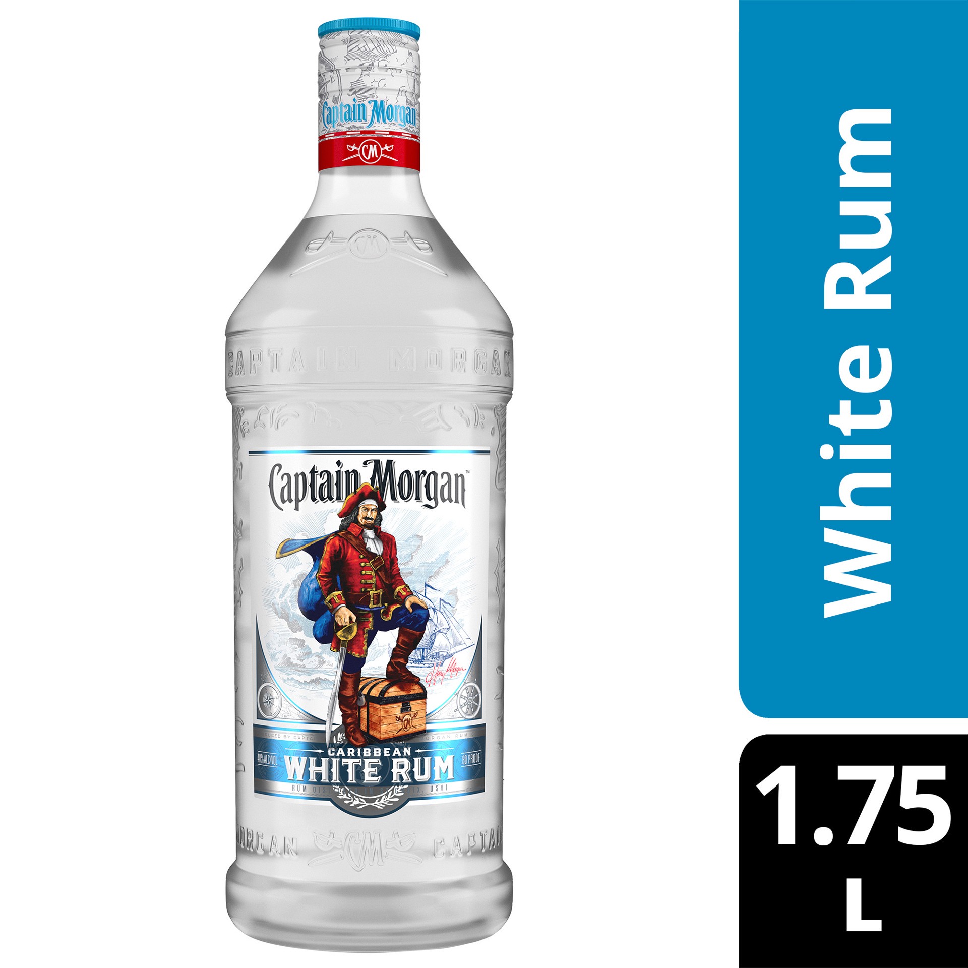 slide 8 of 8, Captain Morgan White Rum, 1.75 liter