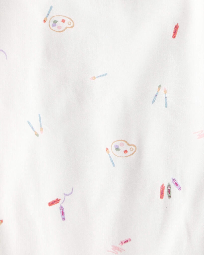 slide 3 of 5, Carter's Carters Baby Girl Paint Print PurelySoft Long-Sleeve Multipack Bodysuits - White/Purple Purple/White 9M, 1 ct