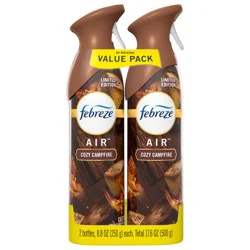 Febreze Air Effects Odor-Fighting Air Freshener Cozy Campfire, 8.8 oz. Aerosol Can, Pack of 2