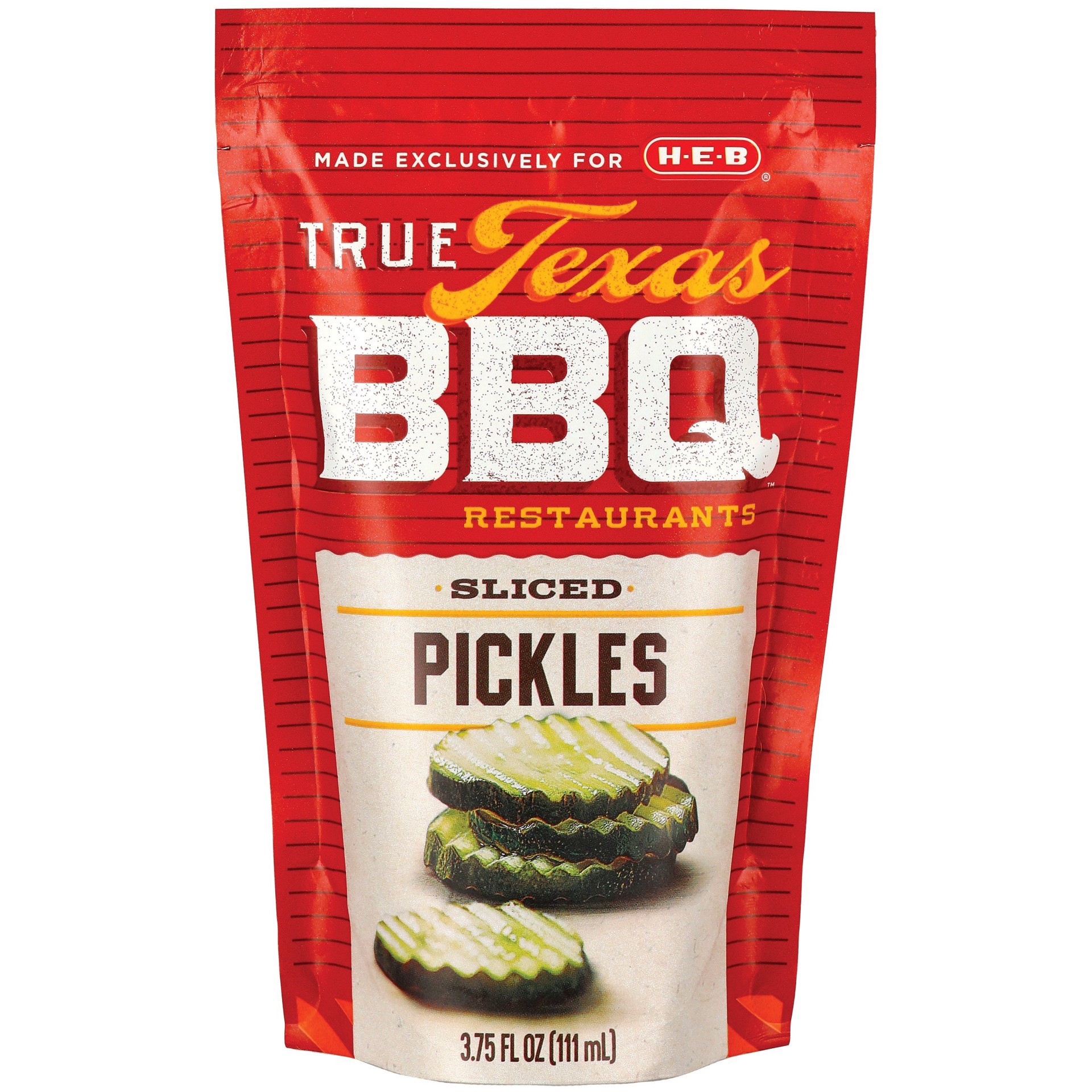 slide 1 of 1, H-E-B True Texas BBQ Sliced Pickles, 3.75 oz