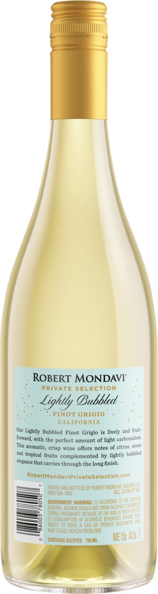 slide 4 of 4, Robert Mondavi Private Selection Lightly Bubbled Pinot Grigio, 750 ml