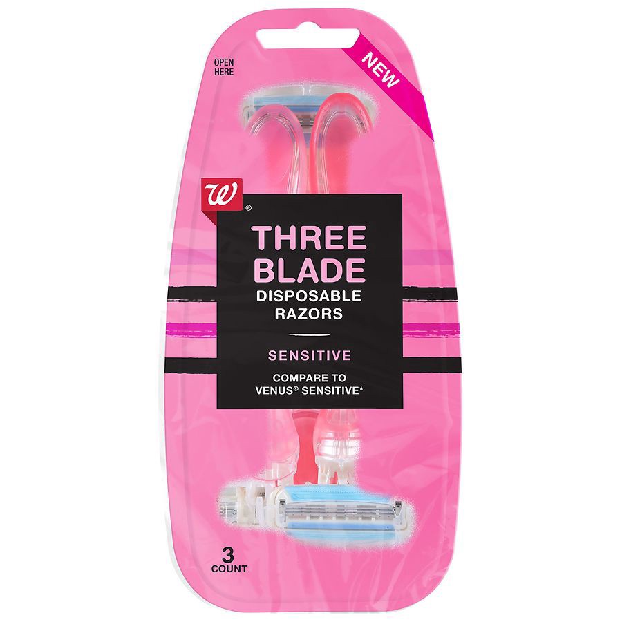 slide 1 of 1, Walgreens Three Blade Disposable Razors, 3 ct