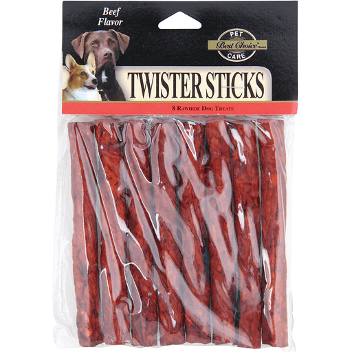 slide 1 of 1, Best Choice Twister Beef Flavor Sticks Dog Treats, 8 ct