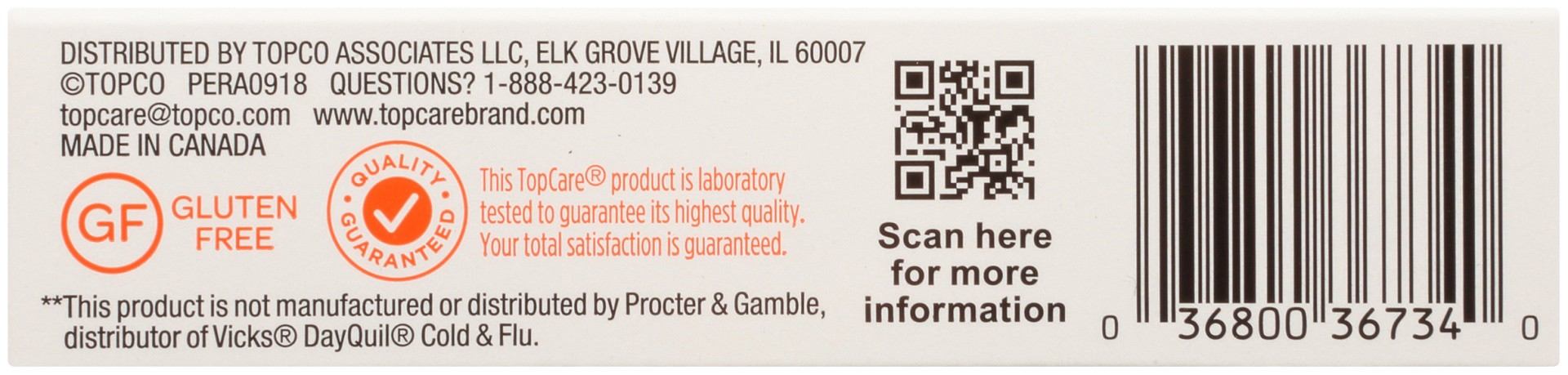 slide 3 of 6, TopCare Multi-symptom Relief Day Time Cold & Flu Relief Pain Reliever - Fever Reducer / Acetaminophen, Cough Suppressant/dextromethorphen Hbr, Nasal Decongestant/phenylephrine Hcl Softgels, 24 ct