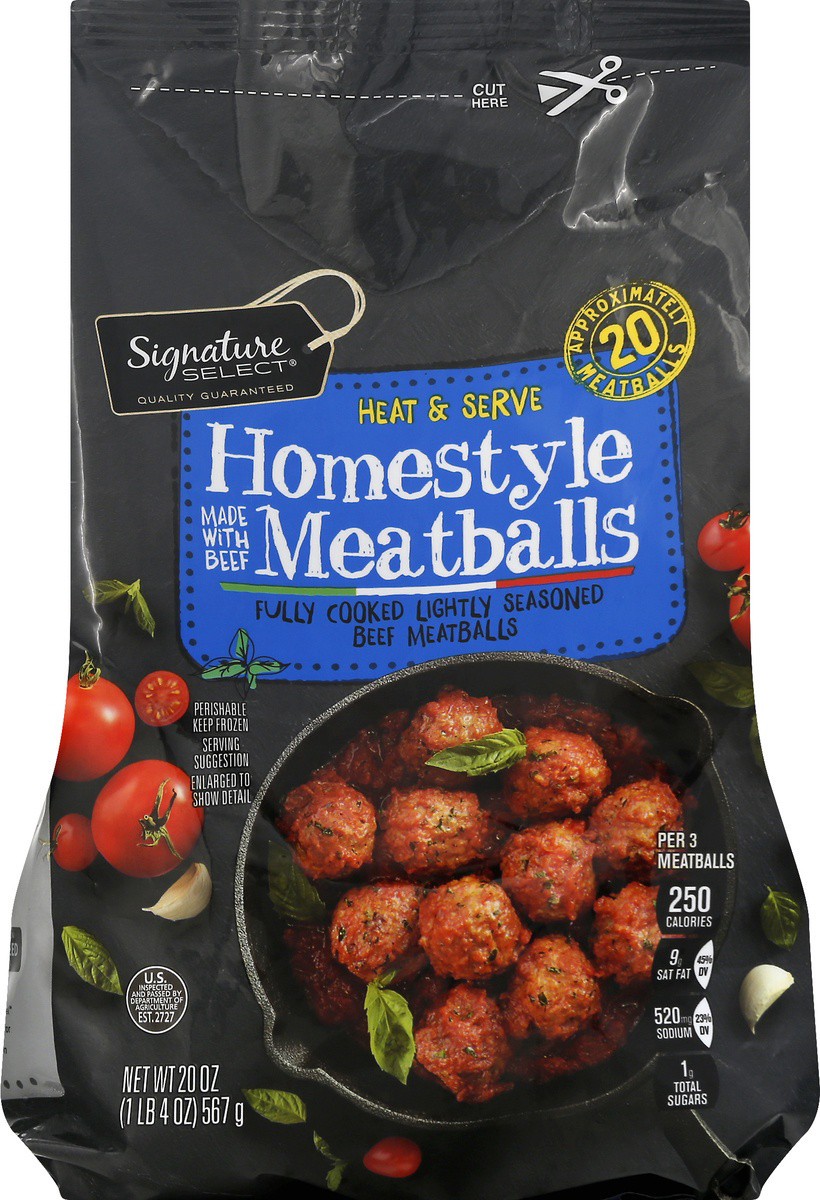 slide 5 of 7, Signature Select Meatballs 20 oz, 20 oz