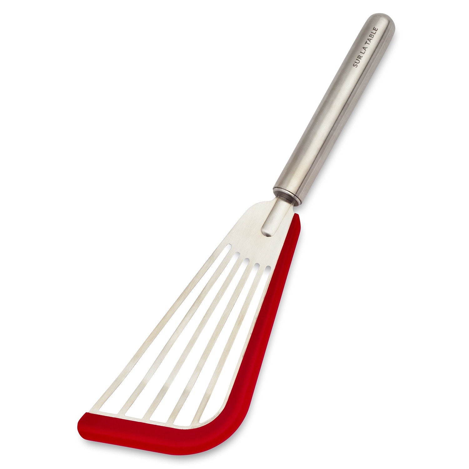 slide 1 of 1, Sur La Table Silicone Edge Slotted Fish Turner, Red, 1 ct