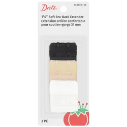 Dritz Bra Back Extenders, Assorted, 3 Pack, 1.25 in