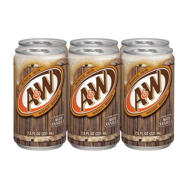 slide 1 of 1, A&W Root Beer 7.5 oz Cans, 6 ct; 7.5 fl oz