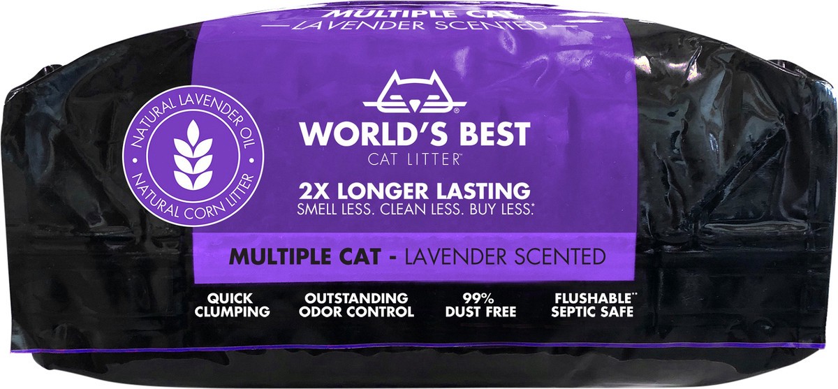 slide 3 of 6, World's Best Cat Litter World''s Best Cat Litter Multiple Cat Lavender Scented 15 LBS, 15 lb