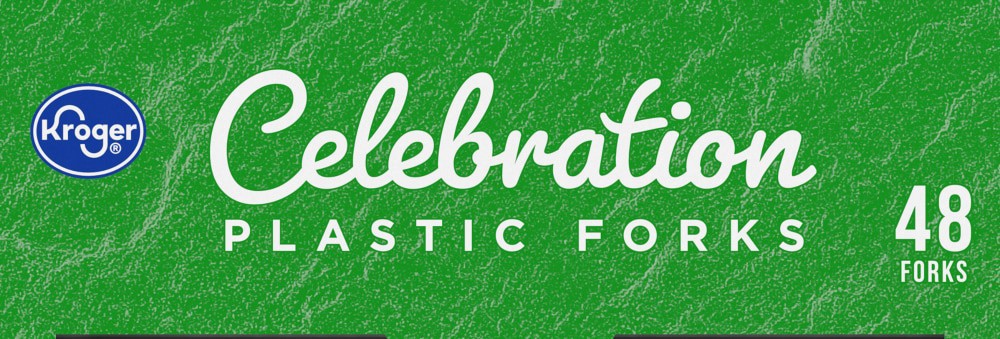 slide 3 of 3, Kroger Celebration Plastic Forks, 48 ct