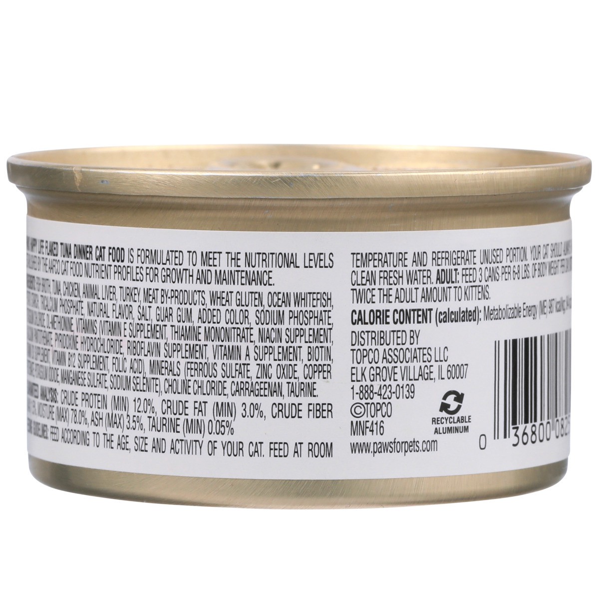 slide 5 of 9, Paws Happy Life Tuna Dinner Flaked Cat Food, 3 oz