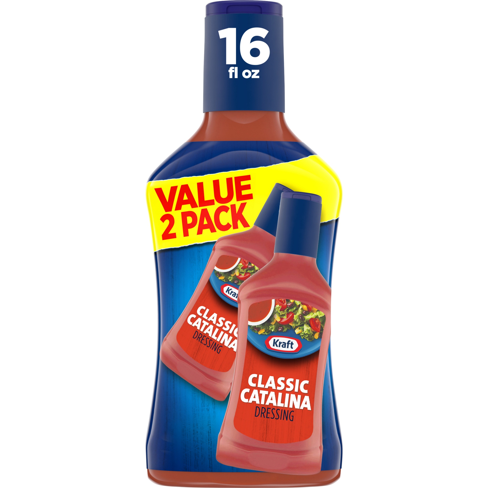 slide 1 of 5, Kraft Classic Catalina Salad Dressing Value Pack, 2 ct Pack, 16 fl oz Bottles, 2 ct