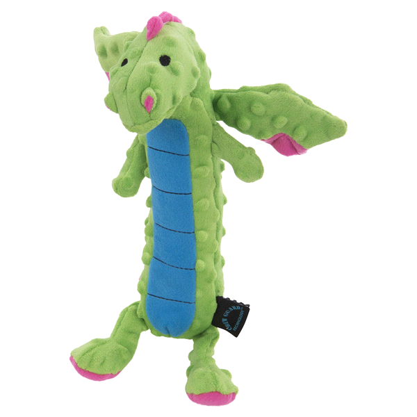 slide 7 of 21, goDog Dragons Skinny Green Large with Chew Guard Blue, L