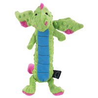 slide 17 of 21, goDog Dragons Skinny Green Large with Chew Guard Blue, L