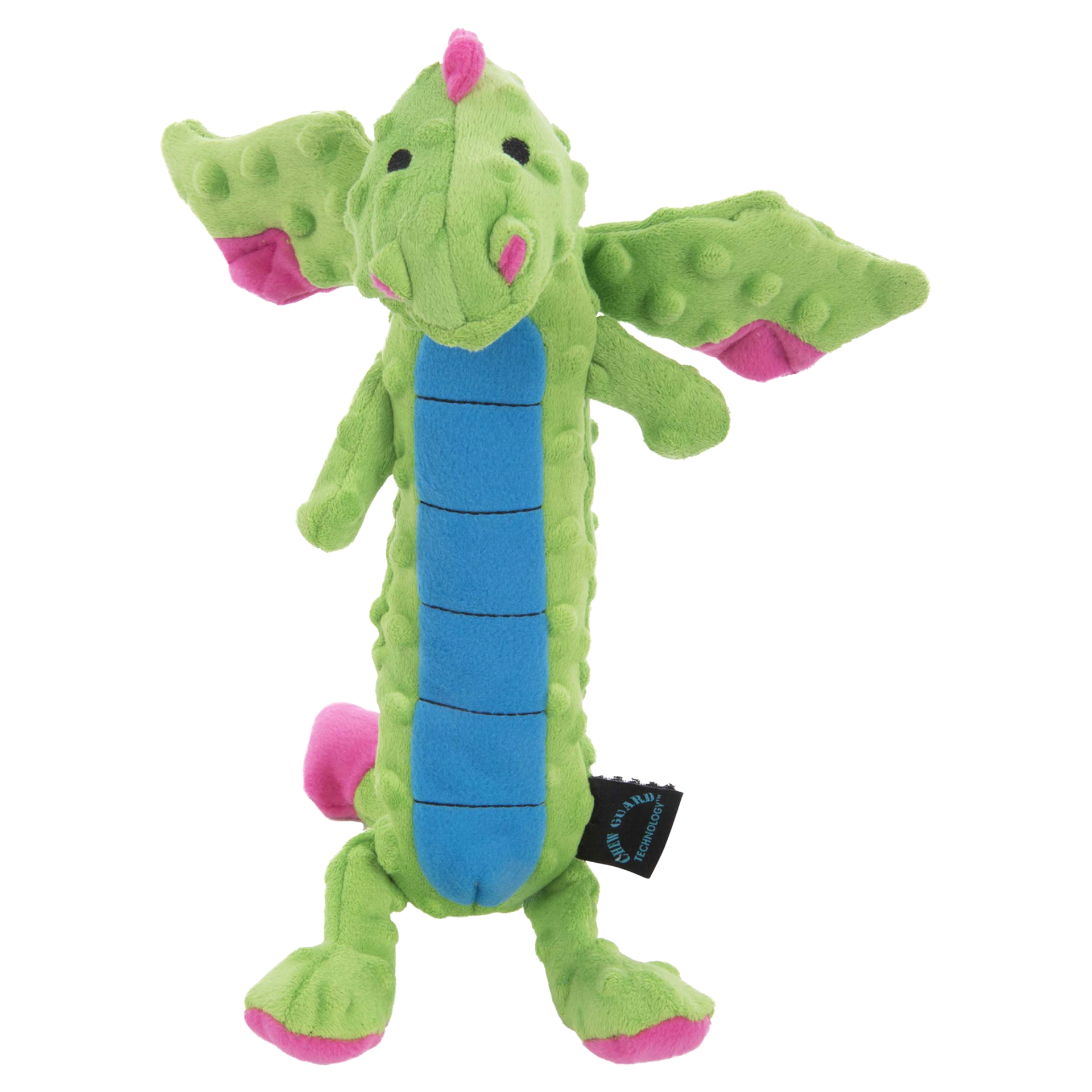 slide 5 of 21, goDog Dragons Skinny Green Large with Chew Guard Blue, L