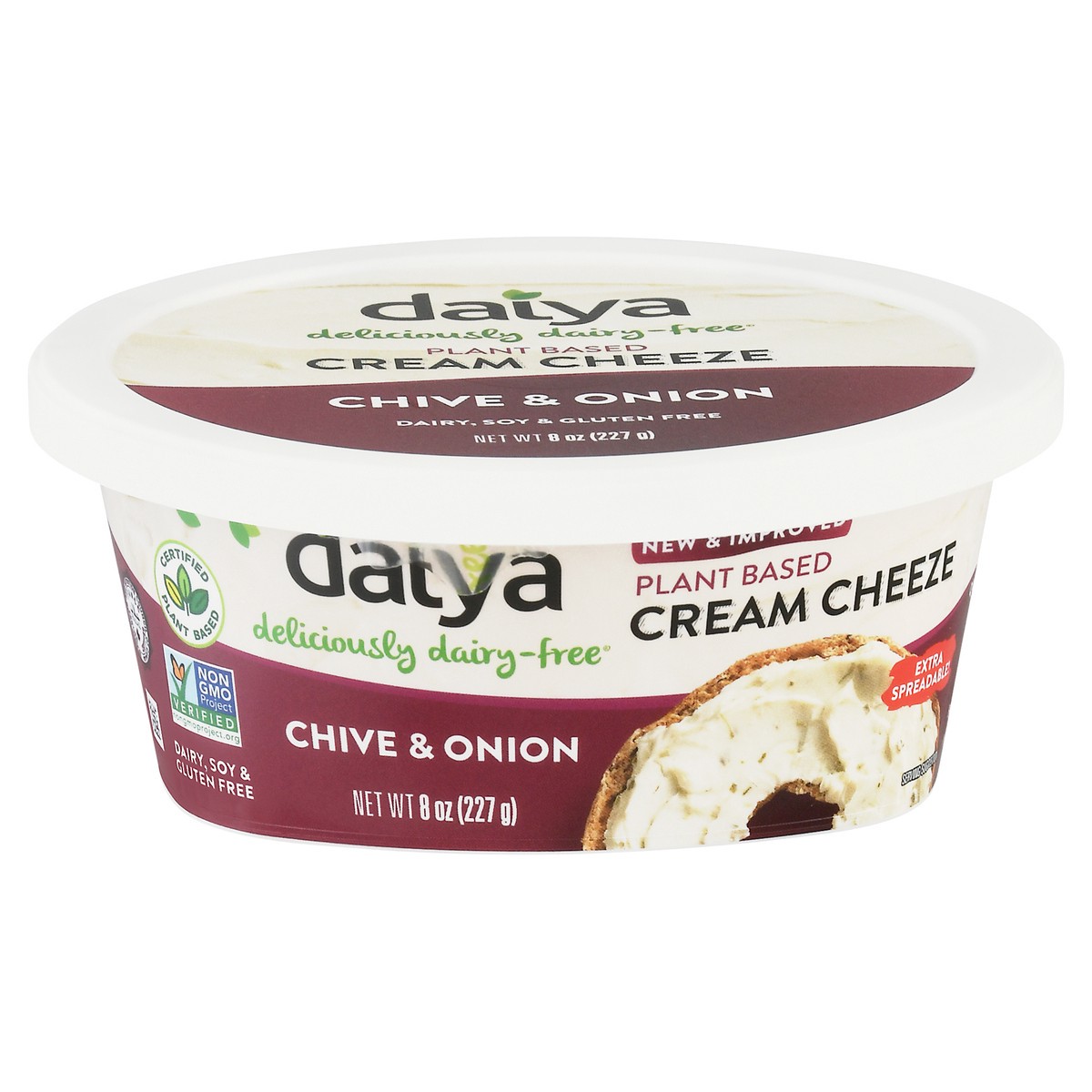 slide 1 of 9, Daiya Dairy Free Chive and Onion Vegan Cream Cheese - 8 oz, 8 oz
