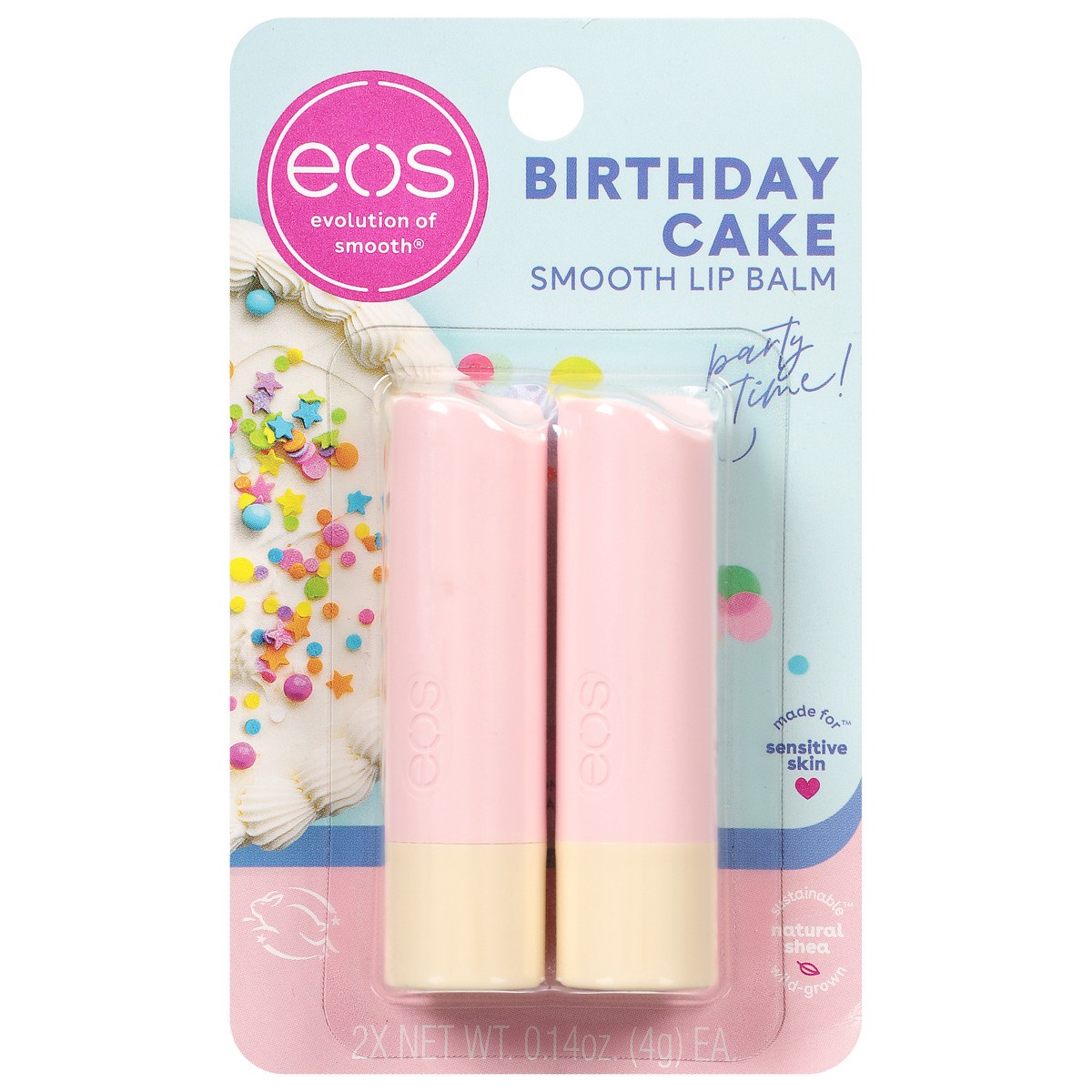 slide 1 of 6, eos Smooth Birthday Cake Lip Balm 2 - 0.14 oz Sticks, 2 ct