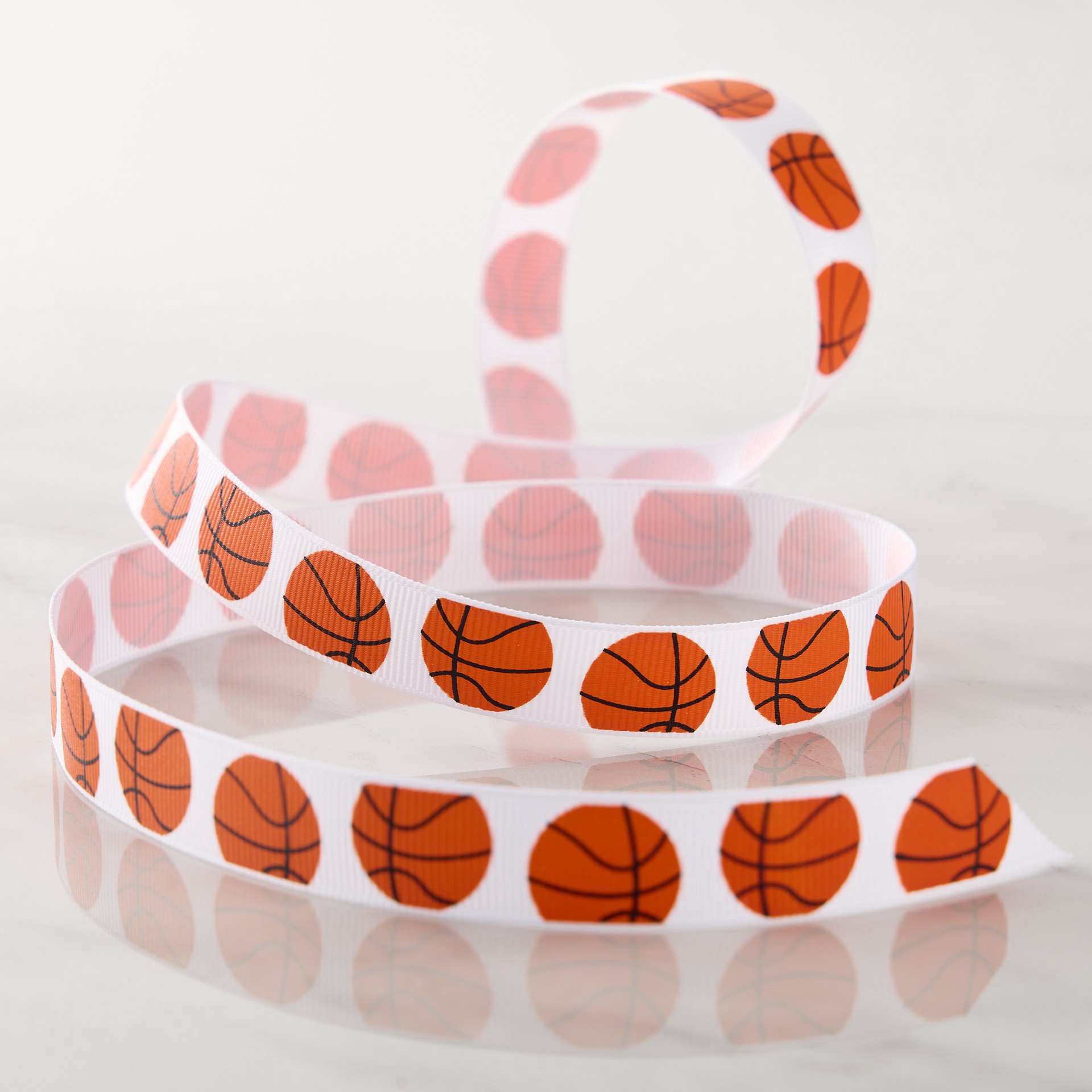 slide 2 of 2, 5/8'' X 7yd. Basketball Ribbon By Celebrate It Classic, 5/8 in x 7 yd