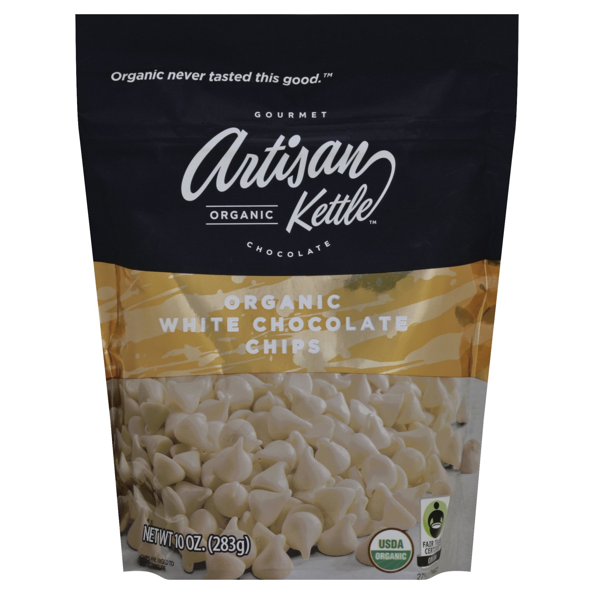 slide 1 of 3, Artisan Kettle Organic White Chocolate Chips, 10 oz