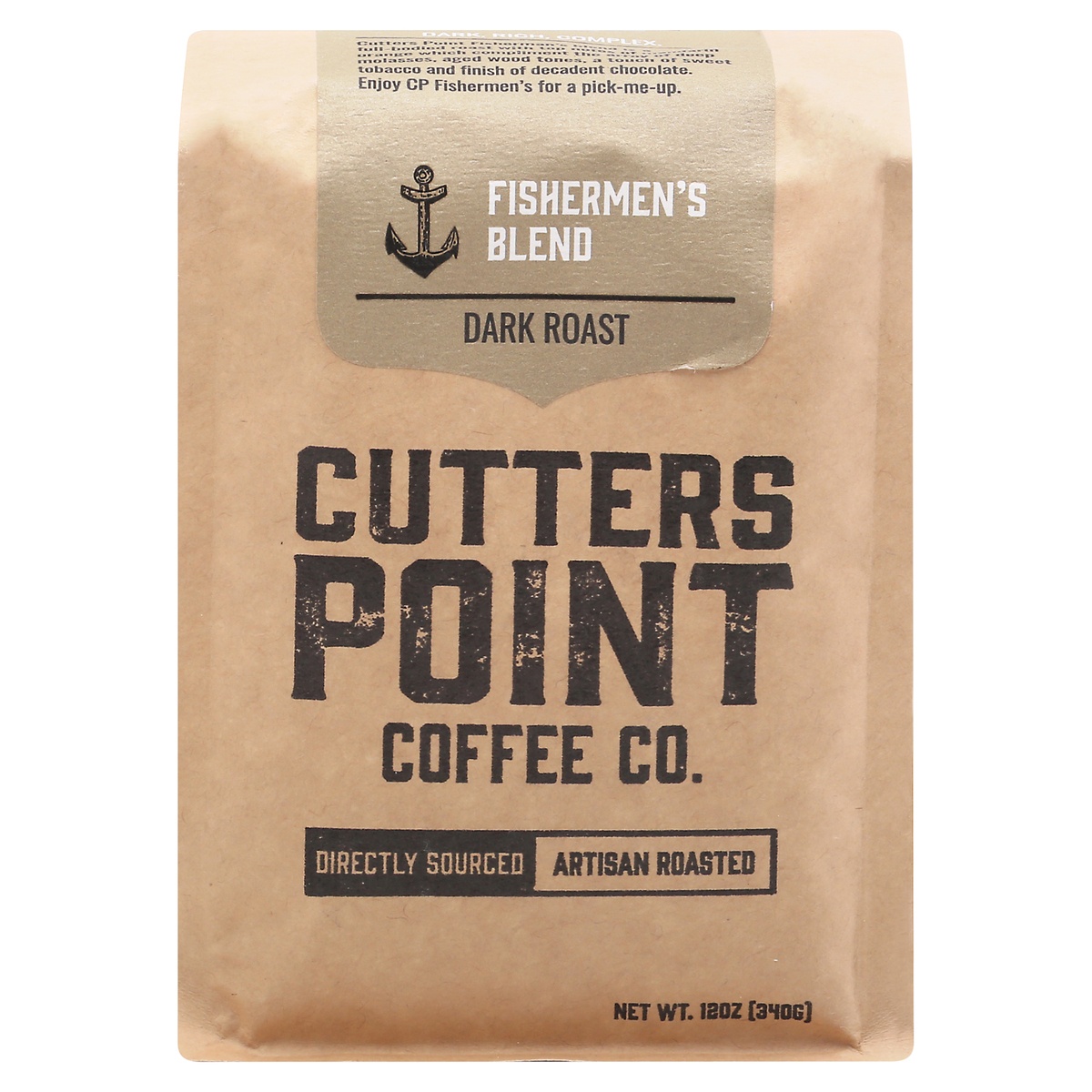 slide 1 of 9, Cutters Point Coffee Co. Fisherman's Blend Dark Roast Whole Bean Coffee, 12 oz