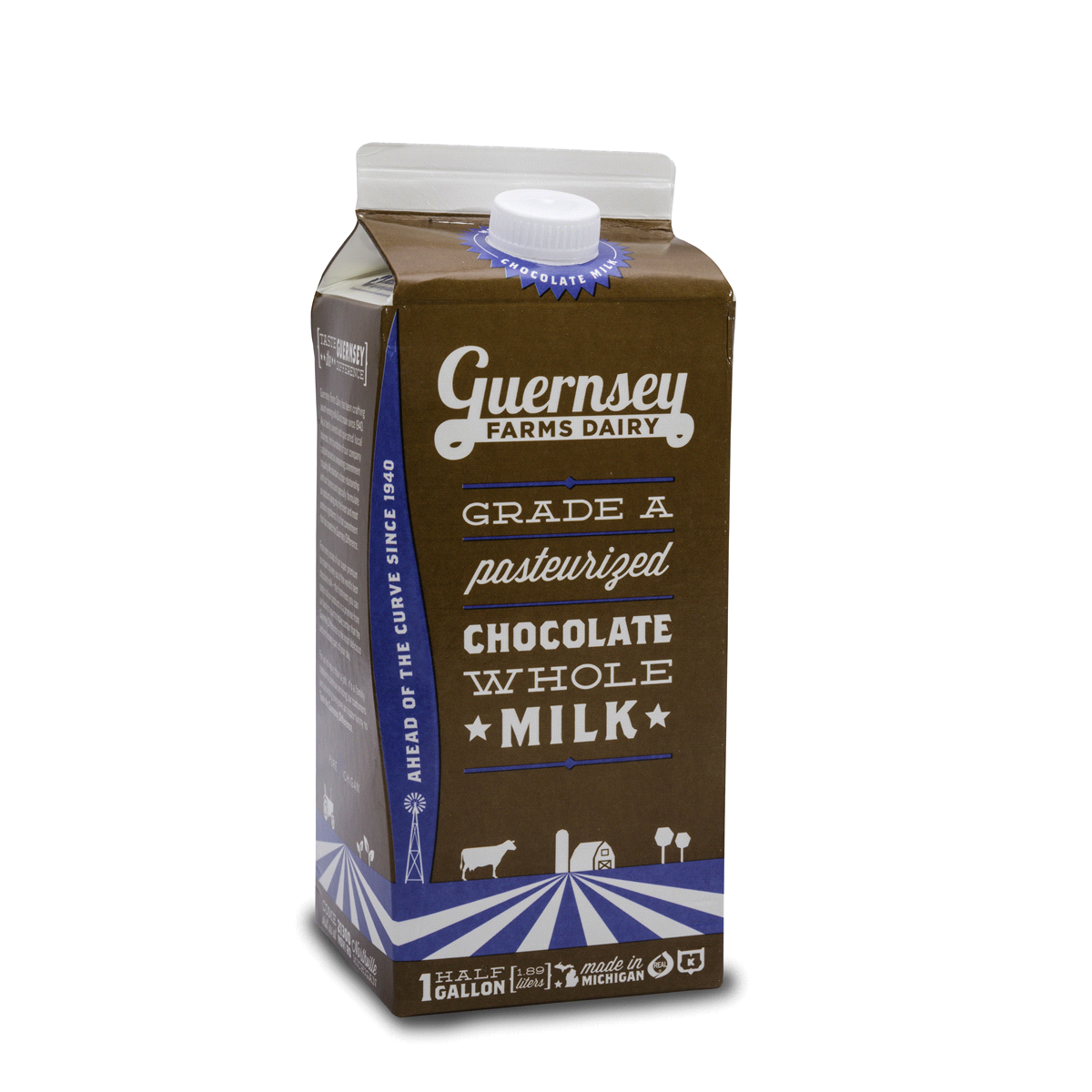 slide 1 of 1, Guernsey Farms Dairy Chocolate Milk, 1/2 gal