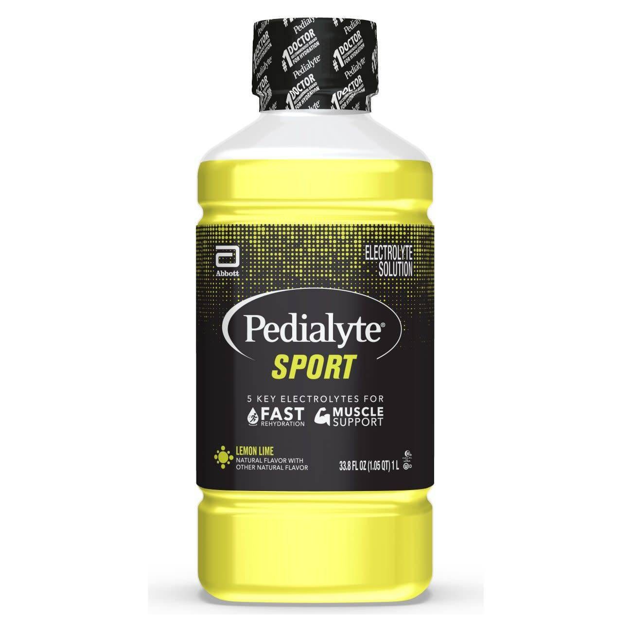 slide 1 of 1, Pedialyte Sport Electrolyte Solution Lemon Lime Ready-to-Drink 33.8 fl oz Bottle, 33.8 fl oz