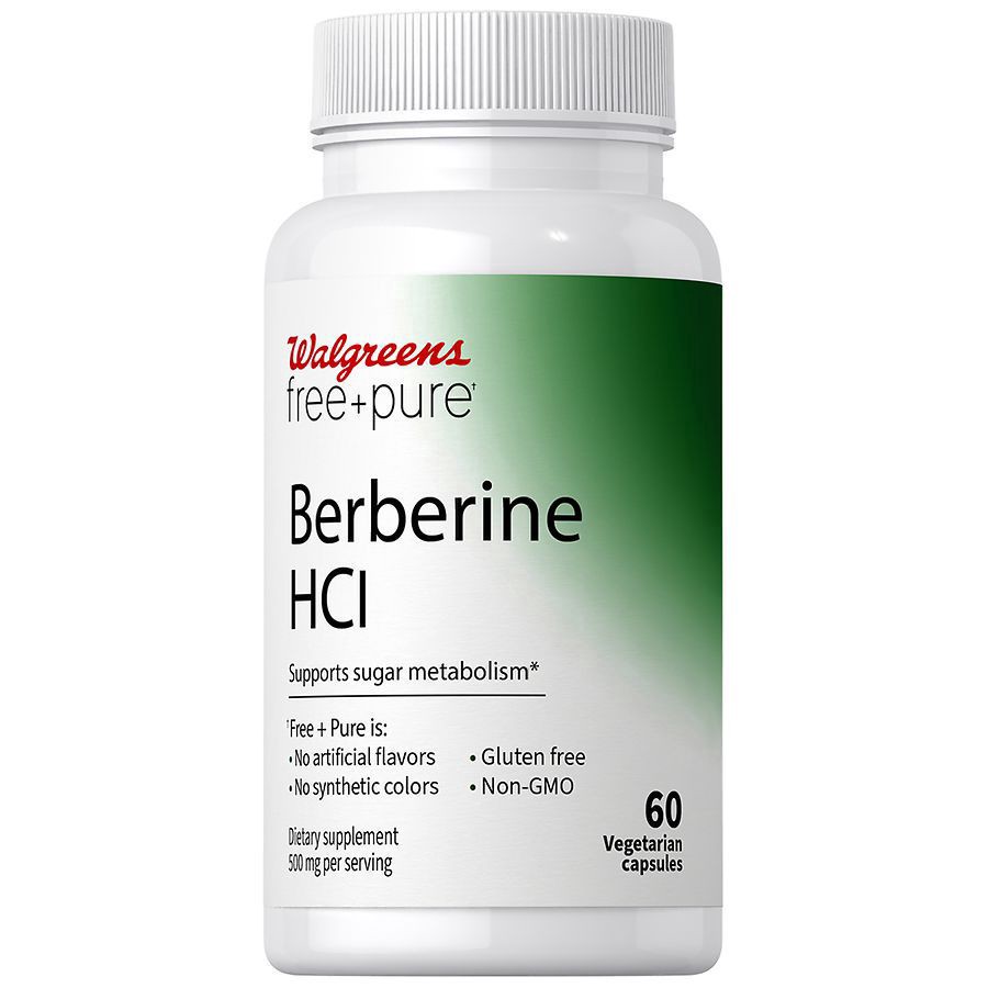 slide 1 of 4, Walgreens Free & Pure Berberine HCI Capsules, 60 ct
