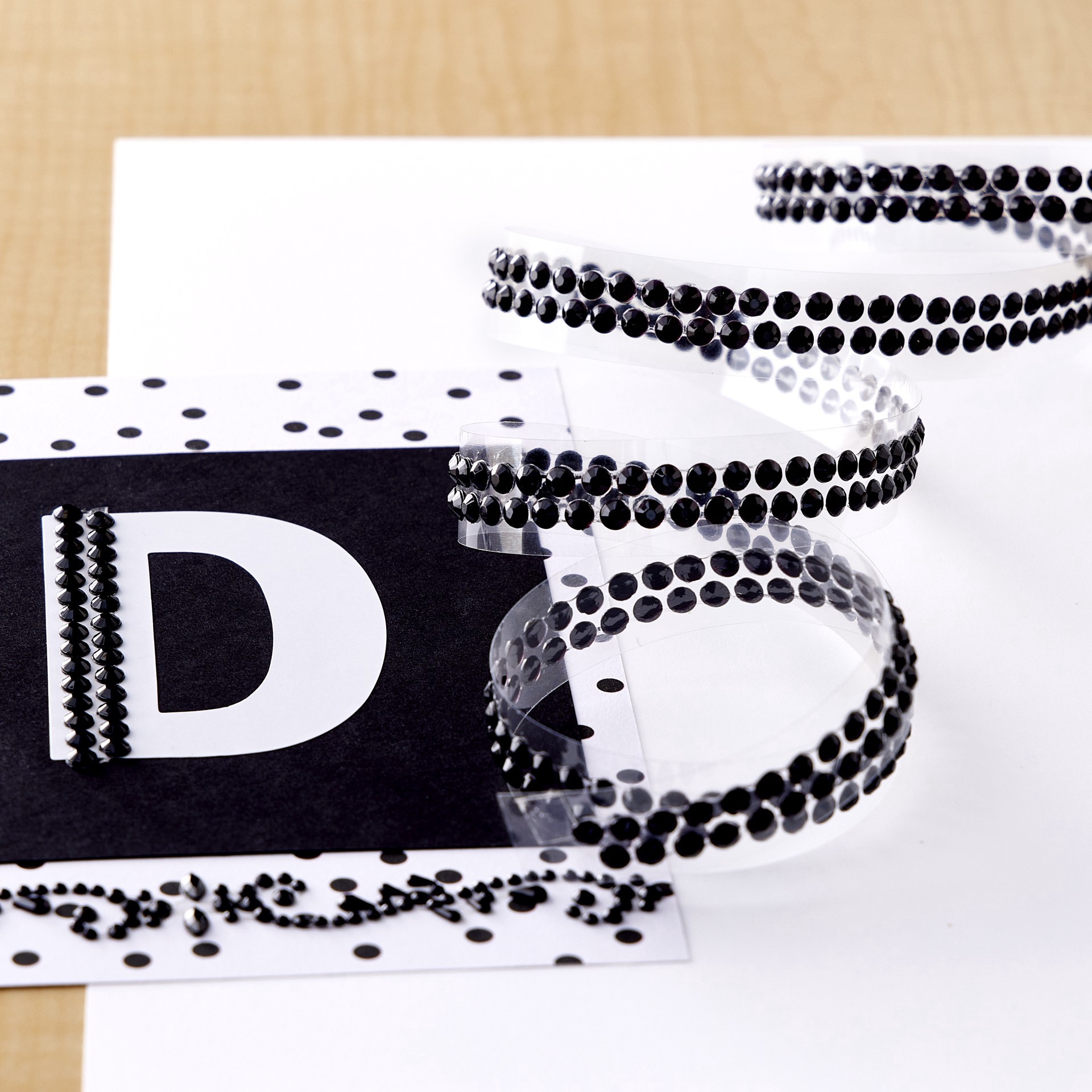 slide 2 of 2, Recollections Adhesive Rhinestones, Black Flourish Borders, 3 designs