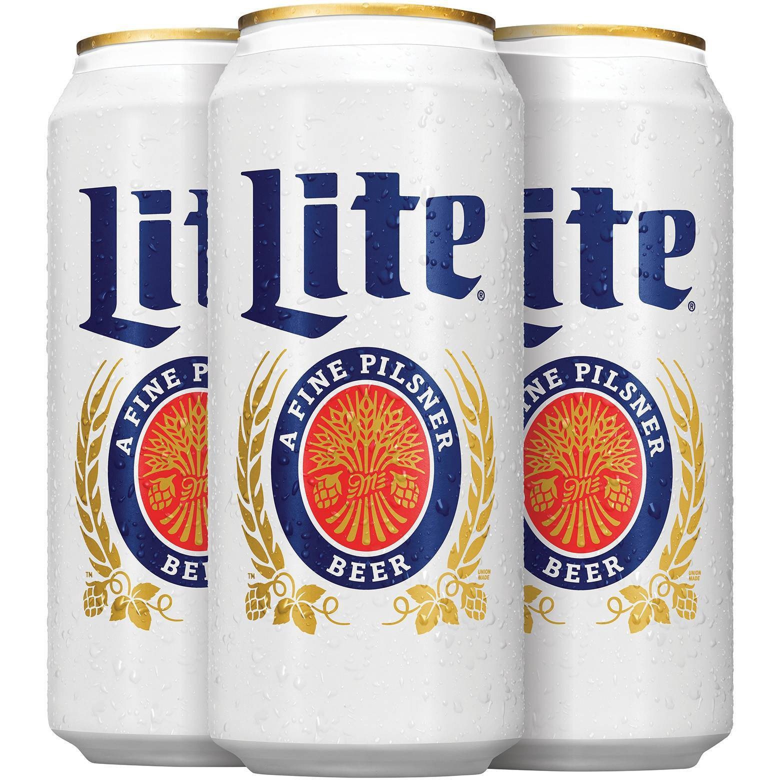 slide 1 of 3, Miller Lite American Light Lager Beer, 4.2% ABV, 4-pack, 16-oz beer cans, 16 fl oz