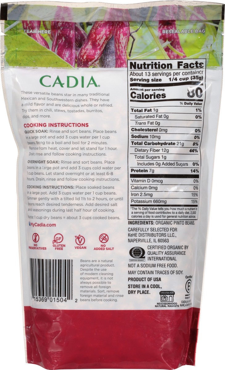 slide 7 of 13, Cadia Organic Pinto Beans 16 oz, 16 oz