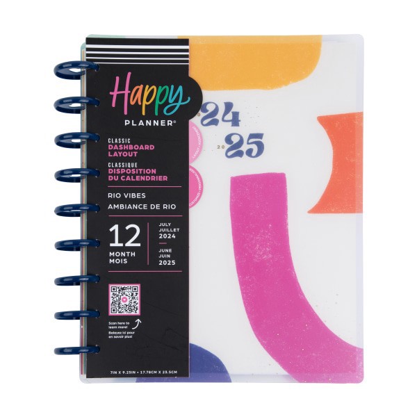 slide 2 of 10, 2024 Happy Planner Monthly/Weekly Classic Happy Planner, 7"" X 9-1/4"", Rio Vibes, July 2024 To June 2025, 1 ct