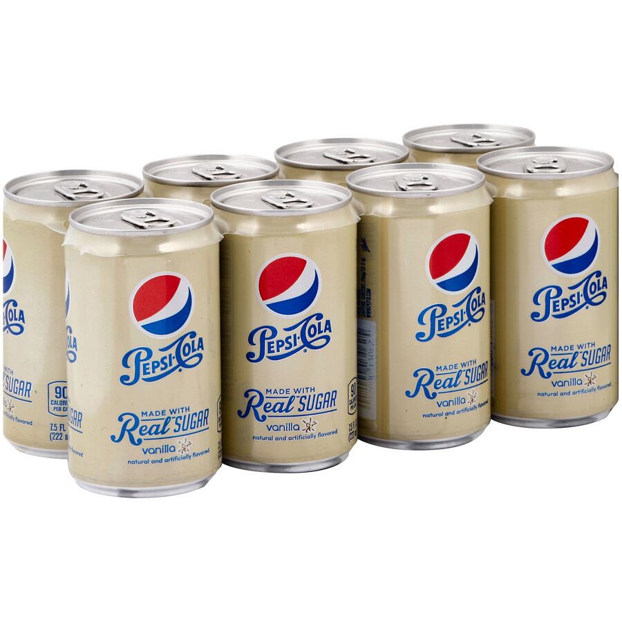 slide 1 of 4, Pepsi Cola Real Sugar Vanilla 7.5 Fluid Ounce Aluminum Can - 7.5 oz, 7.5 oz