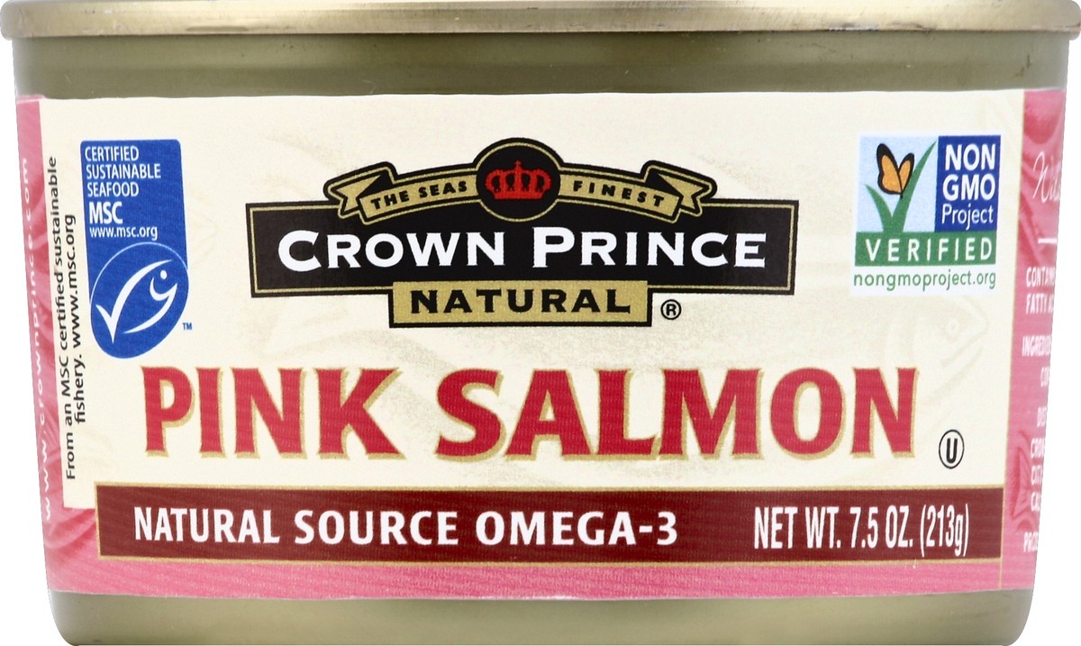 slide 3 of 3, Crown Prince Natural Pink Salmon, 7.5 oz