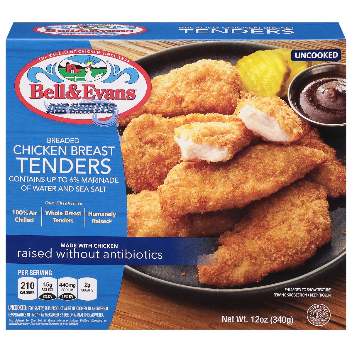 slide 1 of 12, Bell & Evans Breaded Uncooked Chicken Breast Tenders 12 oz, 12 oz