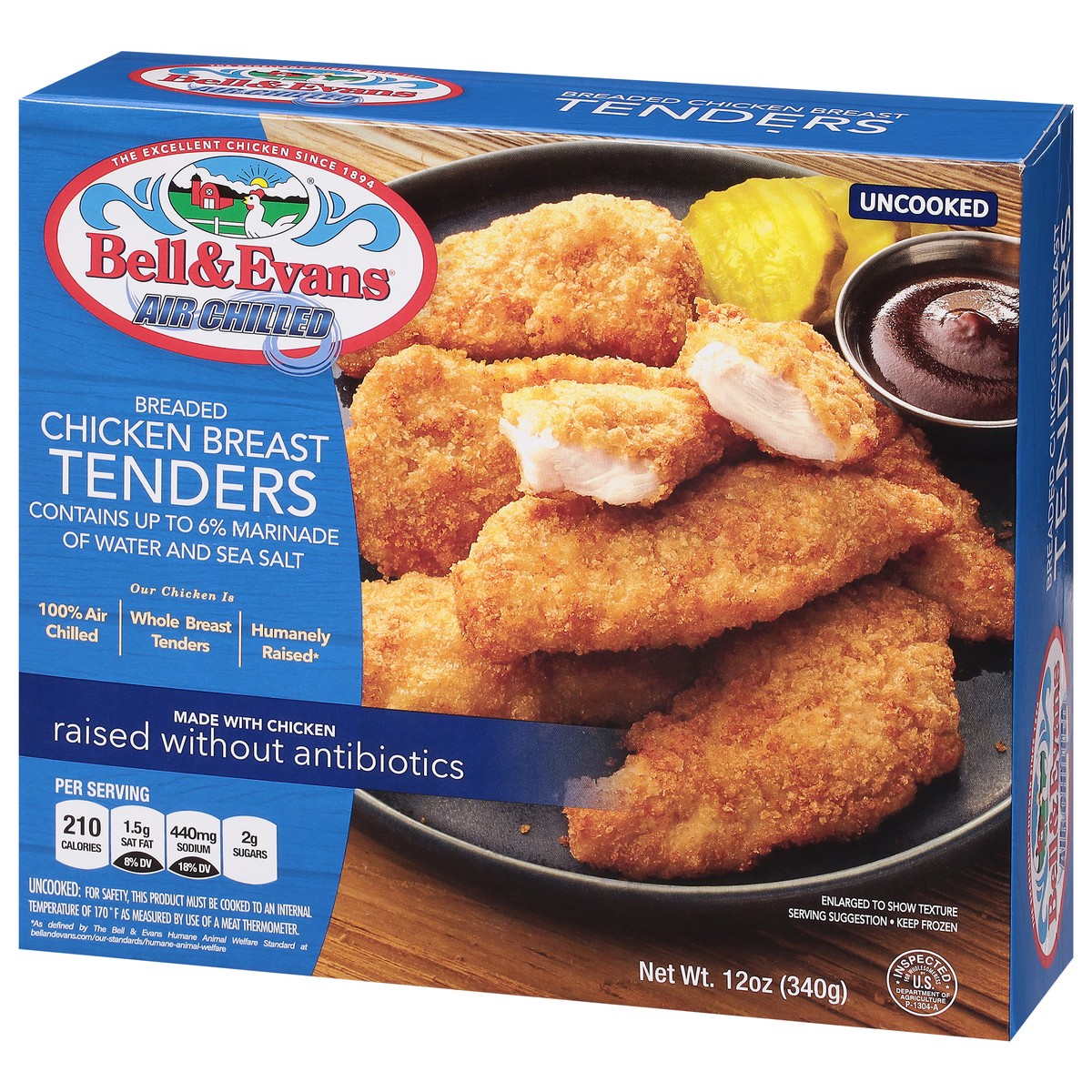 slide 5 of 12, Bell & Evans Breaded Uncooked Chicken Breast Tenders 12 oz, 12 oz