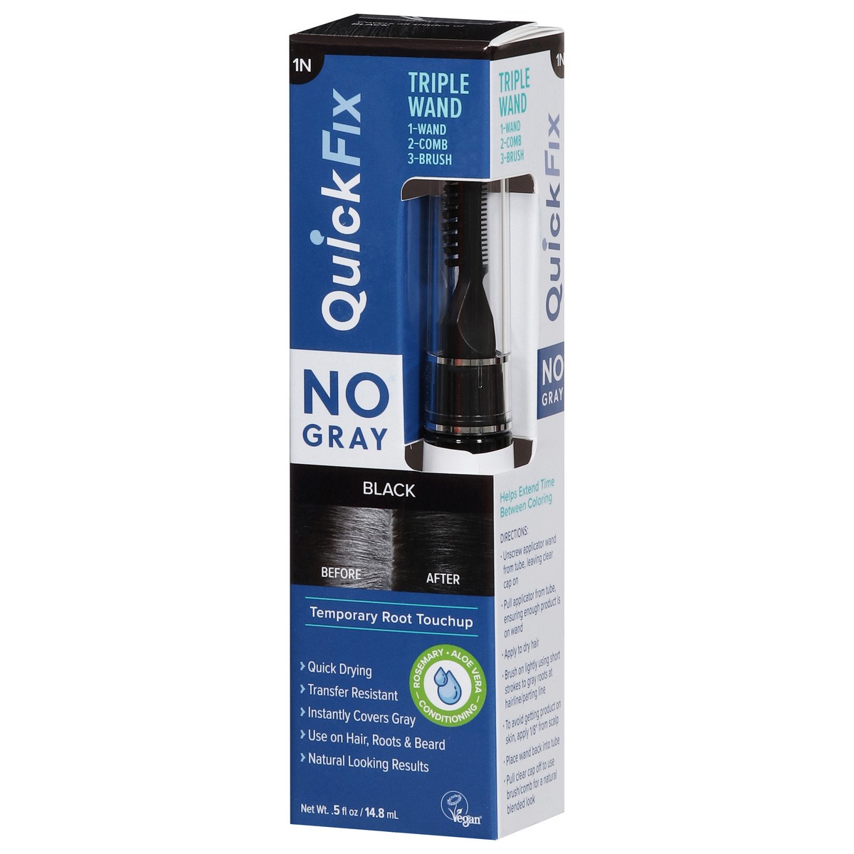 slide 9 of 12, No Gray Black 1N Instant Root Touchup Quick Fix 0.5 fl oz, 0.5 fl oz