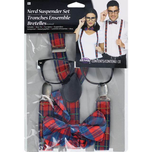 slide 1 of 1, Fun World Vmi Nerd Suspenders, 1 ct