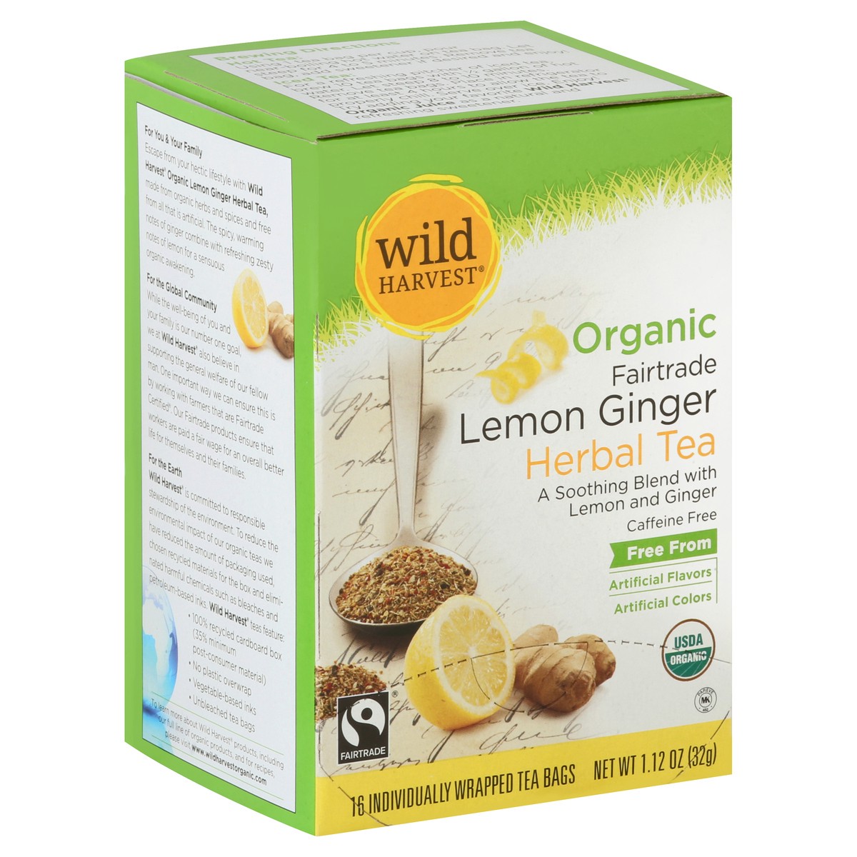 slide 6 of 8, Wild Harvest Organic Gngr/Lemon Herbal Tea - 16 ct, 16 ct