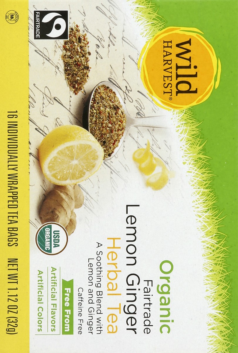 slide 5 of 8, Wild Harvest Organic Gngr/Lemon Herbal Tea - 16 ct, 16 ct