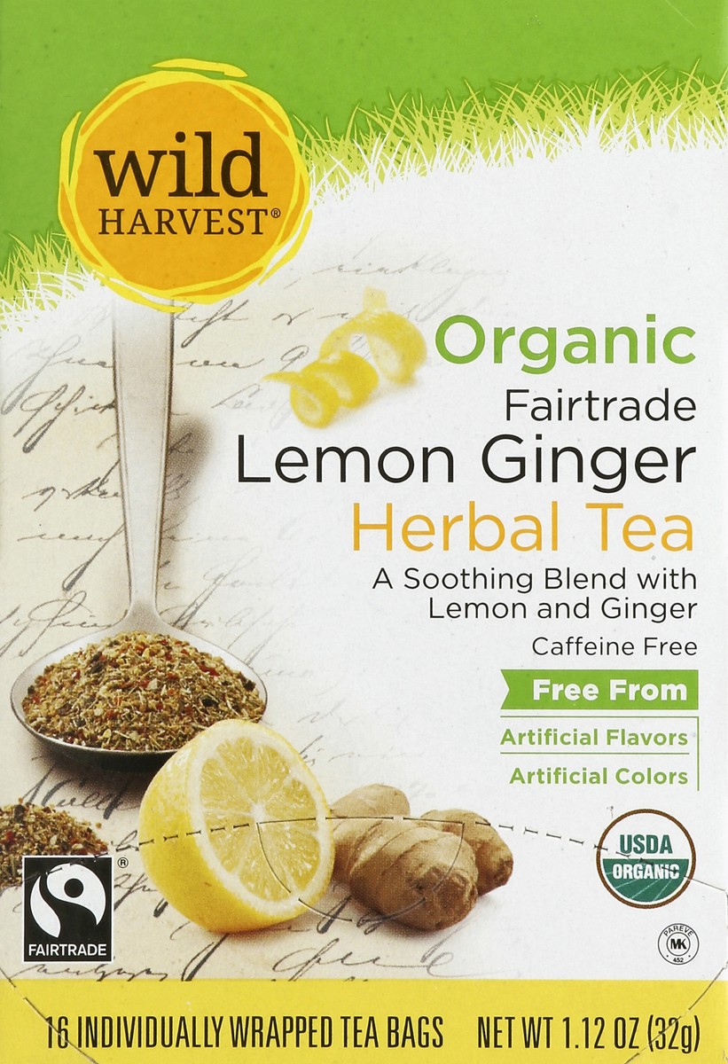 slide 1 of 8, Wild Harvest Organic Gngr/Lemon Herbal Tea - 16 ct, 16 ct