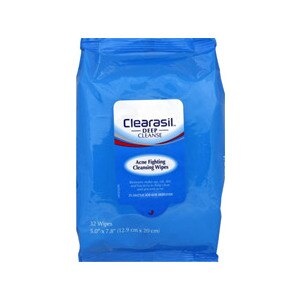 slide 1 of 1, Clearasil Acne Fighting Cleansing Wipes, 32 ct