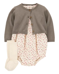 Carter's Baby 3-Piece Bubble Cardigan Set Multi 6M