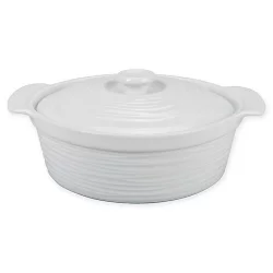 Kalahari Round Casserole Dish with Lid - White