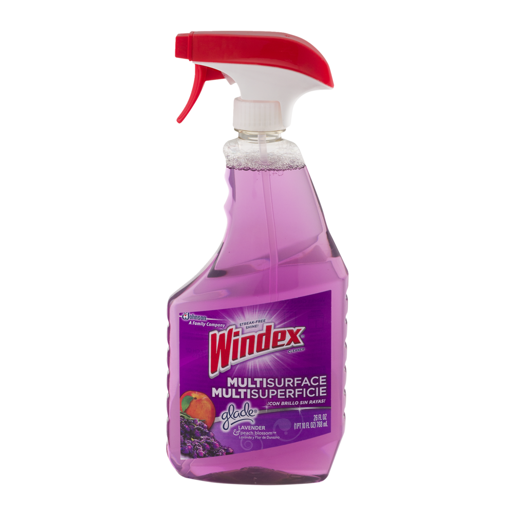 slide 1 of 1, Windex Lavender & Peach Blossom Multi-Surface Cleaner with Glade, 26 oz